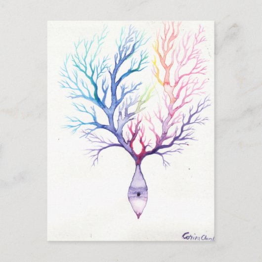 Colorful Purkinke neuron Briefkaart (Voorkant)