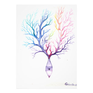Colorful Purkinke neuron Foto Afdruk