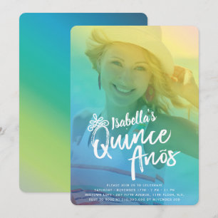 Colorful Quinceanera fille Invitation de fête d'an