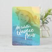 Colorful Quinceanera fille Invitation de fête d'an (Debout devant)
