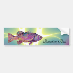 COLORFUL RAINBOW BASS BUMPERSTICKER