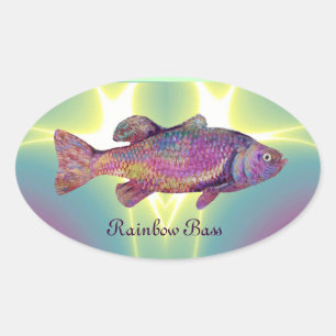 COLORFUL RAINBOW BASS OVALE STICKER