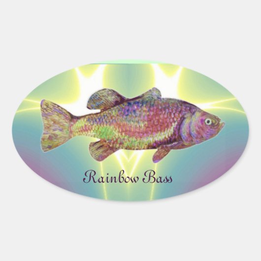 COLORFUL RAINBOW BASS OVALE STICKER (Voorkant)