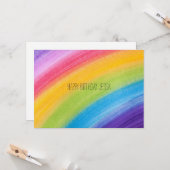 Colorful Rainbow Birthday Celebration Card Kaart (Voorkant / Achterkant in situ)