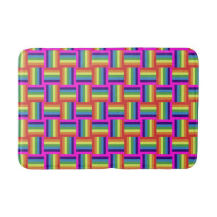 Colorful Rainbow Block Patroon Badmat