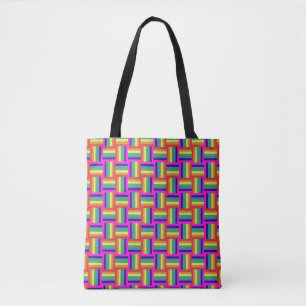 Colorful Rainbow Block Patroon Draagtas