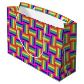 Colorful Rainbow Block Patroon Groot Cadeauzakje (Achterkant Gekanteld)