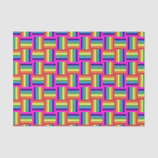 Colorful Rainbow Block Patroon Tissuepapier (Voorkant)