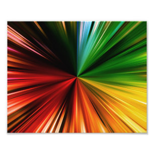 Colorful Rainbow Burst Abstract digitaal kunstontw Foto Afdruk