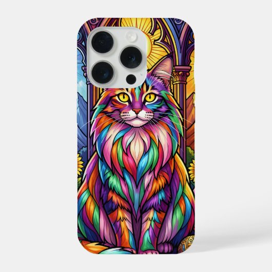 colorful rainbow cat phone case (Verso)