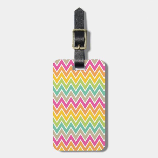 Colorful Rainbow Chevron Pattern Bagagelabel (Voorkant verticaal)