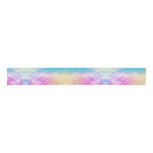 Colorful Rainbow Cloud Wedding Grosgrain Ribbon Lint (Voorkant)