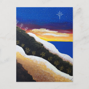 Colorful Rainbow Coast Seascape Folk Art Briefkaart