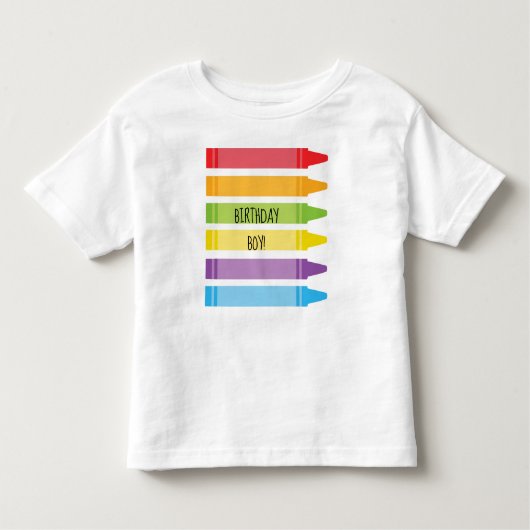 Colorful Rainbow Colour Crayons Birthday Kinder Shirts (Voorkant)