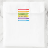 Colorful Rainbow Colour Crayons Birthday Vierkante Sticker (Tas)