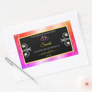 Colorful Rainbow Decor Jewels Black Product Labels