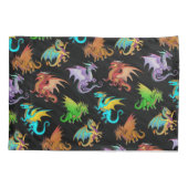 Colorful Rainbow Dragons School Kussensloop (Achterkant)