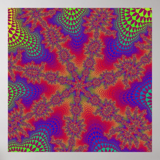 Colorful Rainbow Fractal Poster (Voorkant)