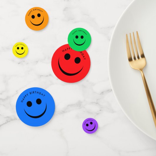 Colorful Rainbow Happy Face Birthday Confetti (Groep)
