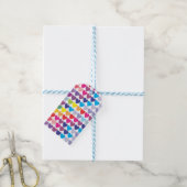 Colorful Rainbow Hearts Pattern Cadeaulabel (Met Touw)