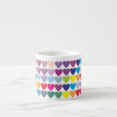 Colorful Rainbow Hearts Pattern Espresso Kop (Voorkant)