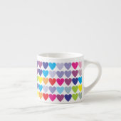 Colorful Rainbow Hearts Pattern Espresso Kop (Rechts)