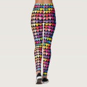 Colorful Rainbow Hearts Pattern Leggings (Achterkant)