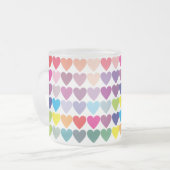 Colorful Rainbow Hearts Pattern Matglas Koffiemok (Voorkant links)