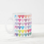 Colorful Rainbow Hearts Pattern Matglas Koffiemok (Links)
