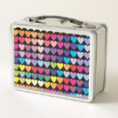 Colorful Rainbow Hearts Pattern Personalised (Achterkant)