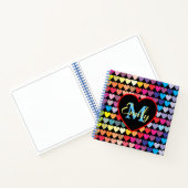 Colorful Rainbow Hearts Pattern Personalised Notitieboek (Binnen)