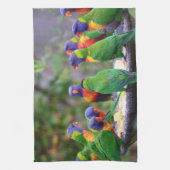 Colorful Rainbow Lorikeet Parrots Eating Theedoek (Verticaal)