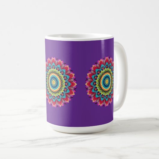 Colorful Rainbow Mandala Mug (Devant droit)