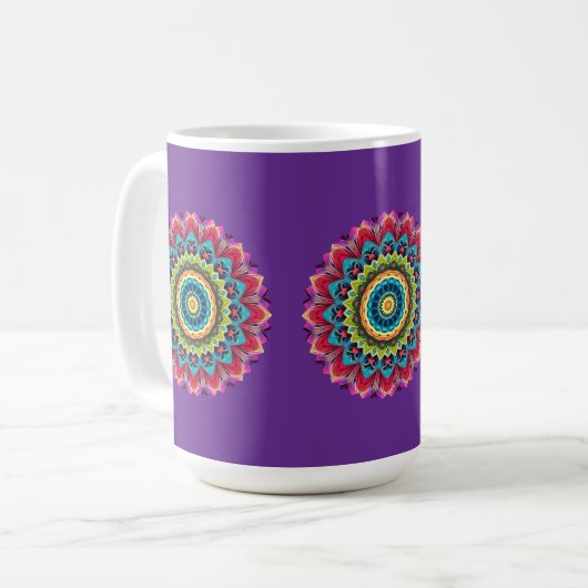 Colorful Rainbow Mandala Mug (Devant gauche)