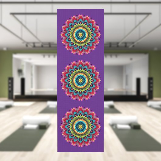 Colorful Rainbow Mandala Yoga Mat