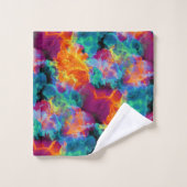 Colorful Rainbow Neon Abstract Watercolor (Gant de toilette)