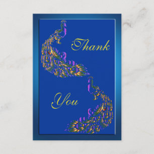 Colorful Rainbow Peacococks Dank u Bedankkaart