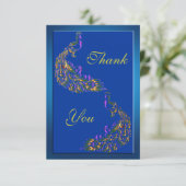 Colorful Rainbow Peacococks Dank u Bedankkaart (Staand voorkant)