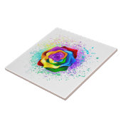 Colorful Rainbow Rose Tegeltje (Zijkant)