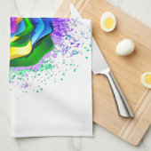 Colorful Rainbow Rose Theedoek (Quarter Fold)