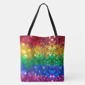 Colorful Rainbow Sequin Print Personalized Name Draagtas (Achterkant)