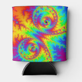 Colorful Rainbow Spiral Fractal Blikjeskoeler (Voorkant)