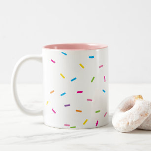 COLORFUL RAINBOW SPRINKLEERT leuke, heldere modern Tweekleurige Koffiemok