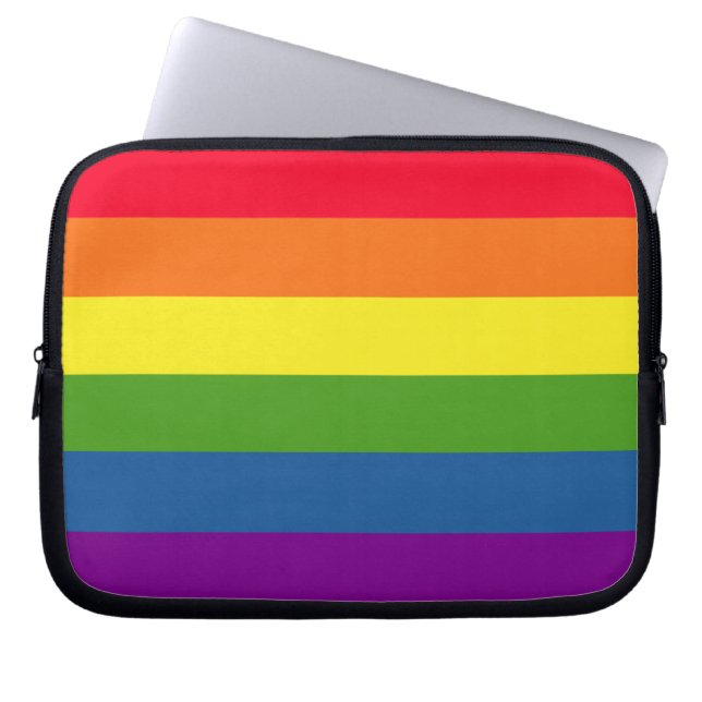 Colorful Rainbow Stripes Celebration Laptop Sleeve (Voorkant)