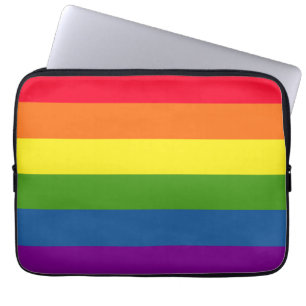 Colorful Rainbow Stripes Celebration Laptop Sleeve