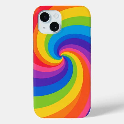 Colorful Rainbow Swirl Abstract Phone Case – Bold  (Achterkant)
