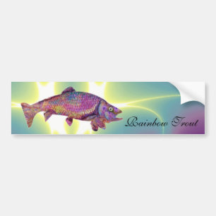 COLORFUL RAINBOW TROUW BUMPERSTICKER