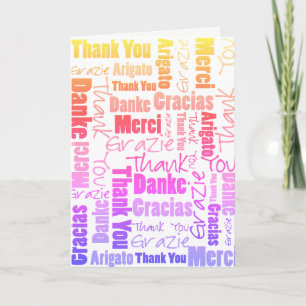 Colorful Rainbow Typografie Multilingual Bedankt