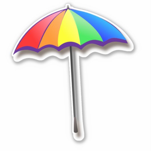 Colorful Rainbow Umbrella Sticker (Voorkant)