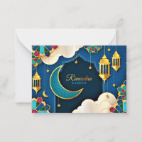 Colorful Ramadan Kareem Gold Crescent
